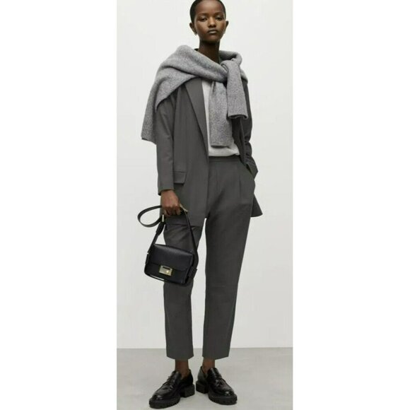 All Saints Black Smoke Aleida Open Long Length Blazer Jacket Size 4 NEW - Picture 4 of 11